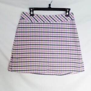 adidas Purple Plaid Mini Skirt with Green Accents